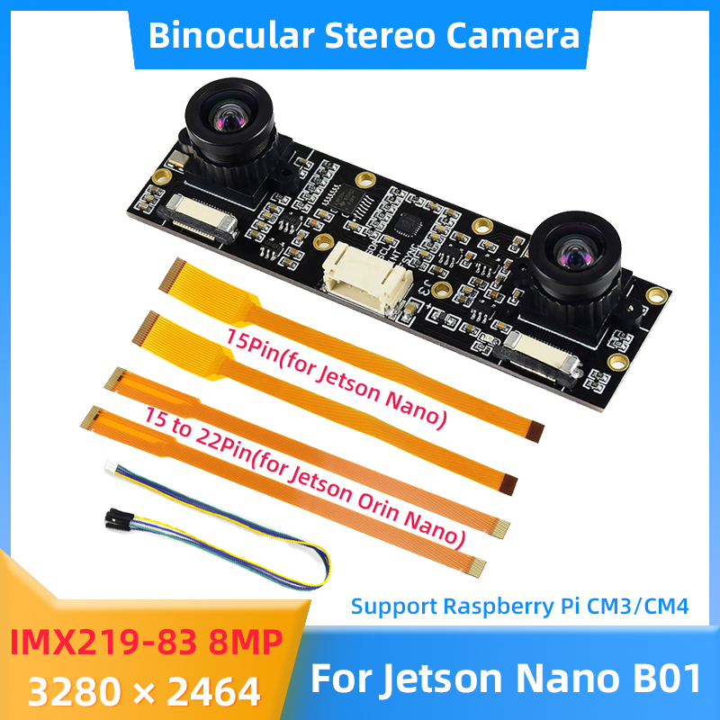 Raspberry Pi Kit - 8MP IMX219 Binocular Camera for NVIDIA